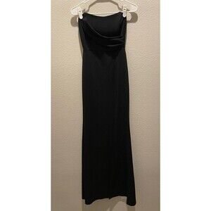 Self Strapless Black Formal Gown Dress, Size Small